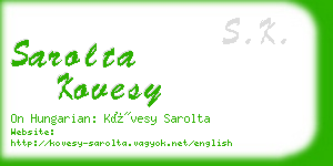 sarolta kovesy business card